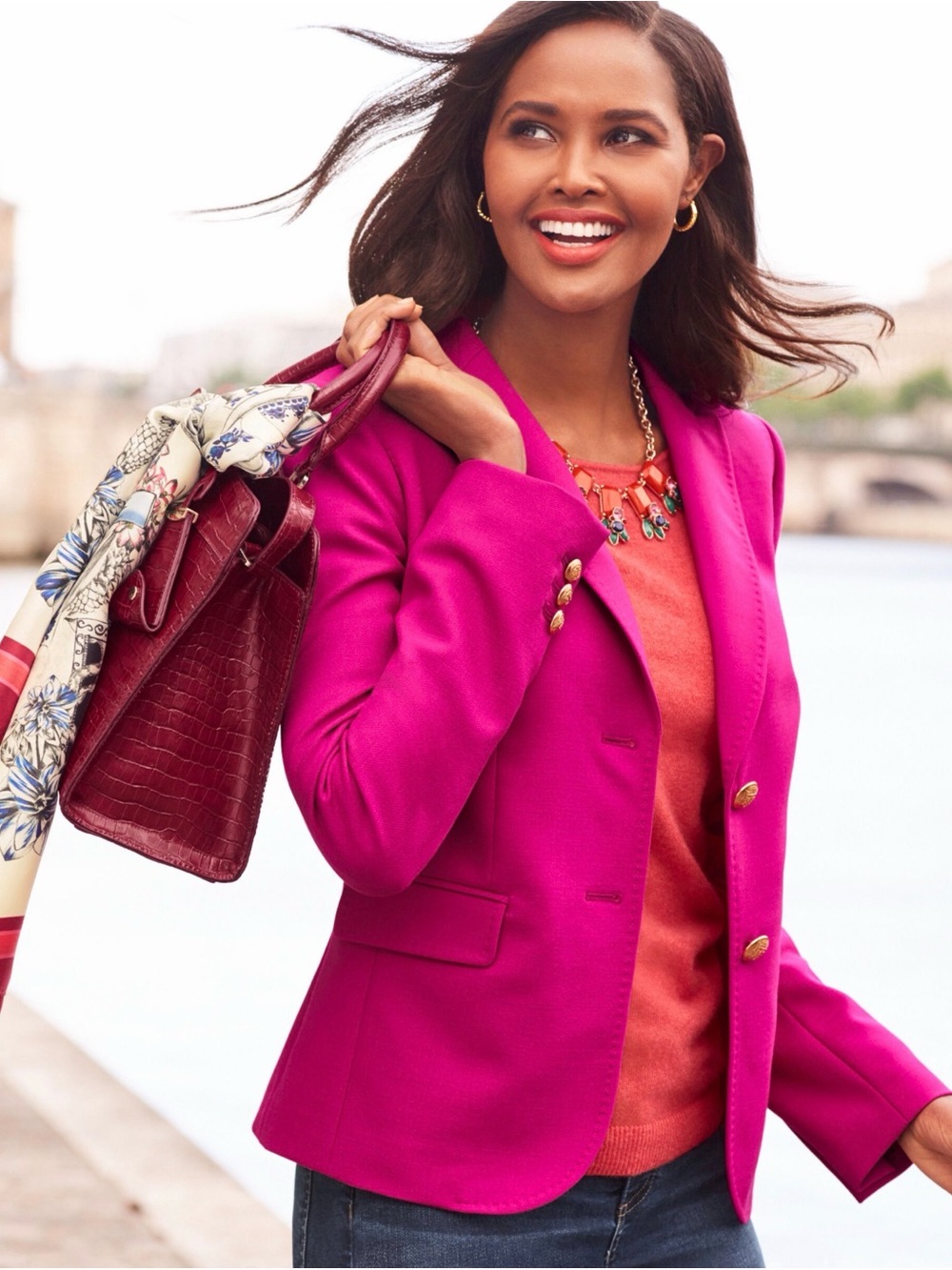 Talbots - 70th Anniversary Wool Tailored Blazer with Gold Buttons